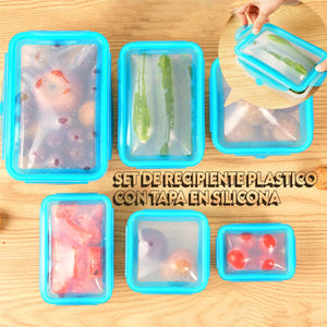 Set Recipientes con Tapa en Silicona