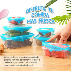 Set Recipientes con Tapa en Silicona