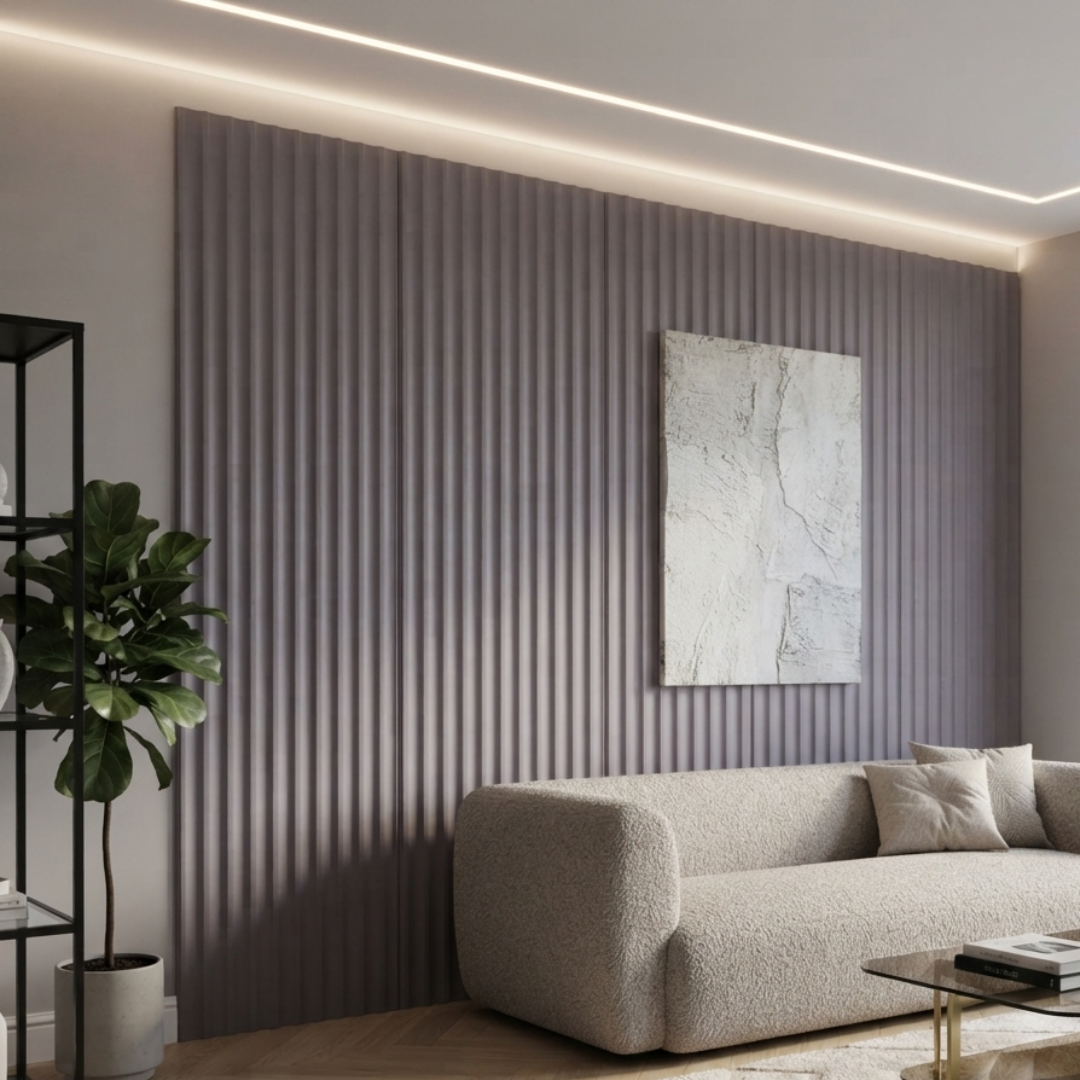 Panel Pared WPC Ondas Gris