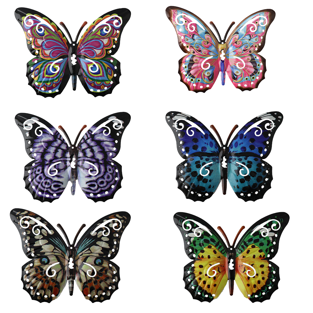 Mariposas En Metal Pvc Decoración