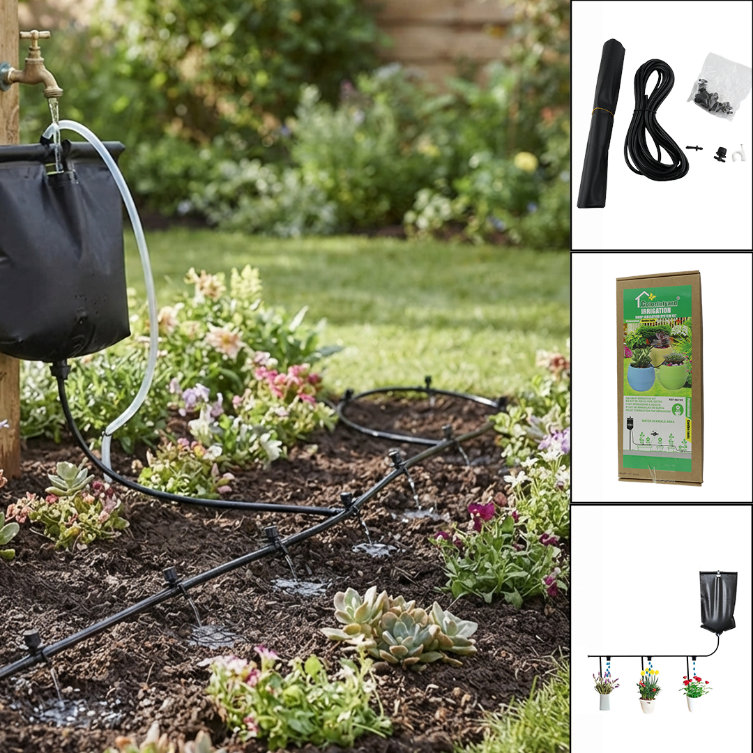 Sistema De Riego Jardin Con Bolsa